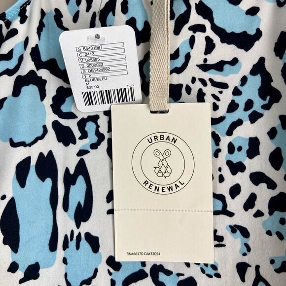 Urban Renewal High-Neck Blue and Black Leopard Print Crop Tank - Picture 4 of 4